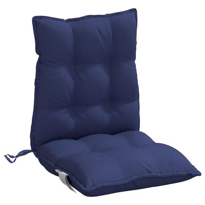 vidaXL Cojines para silla respaldo bajo 4 uds tela Oxford azul marino