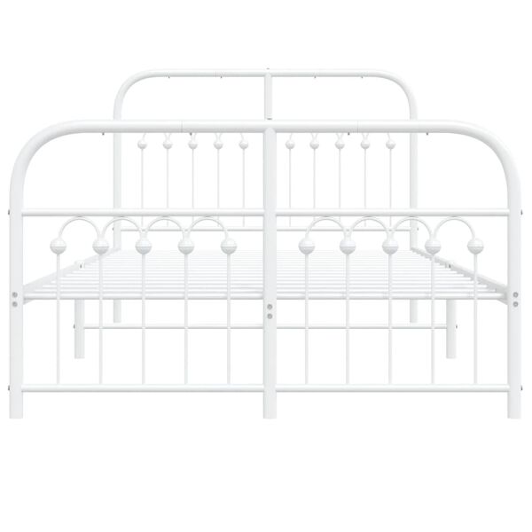 vidaXL Estructura cama sin colch&oacute;n con estribo metal blanco 120x200 cm