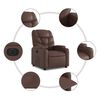 vidaXL Sill&oacute;n reclinable elevable el&eacute;ctrico de cuero sint&eacute;tico marr&oacute;n