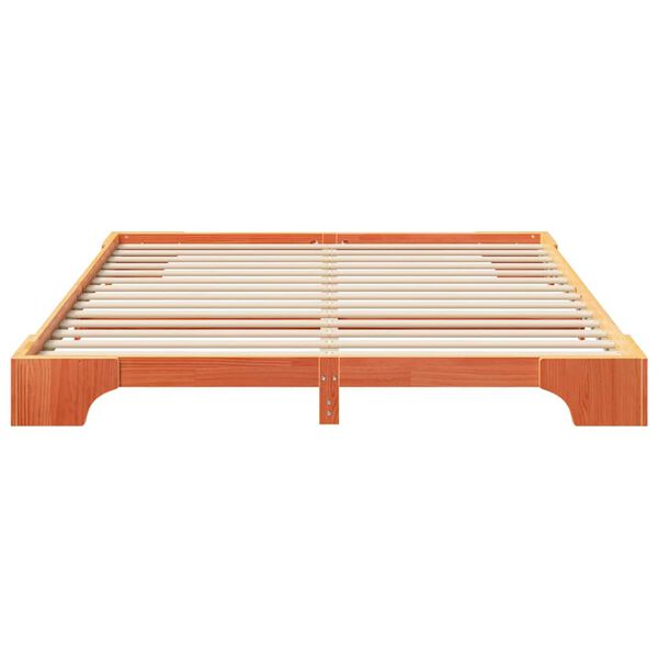 vidaXL Estructura de cama Marr&oacute;n 180 x 210 cm Madera de pino macizo