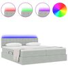 vidaXL Cama con tira de luces LED Gris Claro 200 x 200 cm Terciopelo