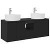 vidaXL Juego de Muebles de Ba&ntilde;o 3 uds. Negro 49,5 x 44,5 x 65 cm
