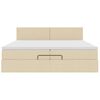 vidaXL Estructura de cama otomana con colchones tela crema 200x200cm