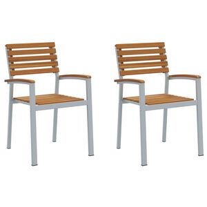 vidaXL Silla de Jard&iacute;n 2 pcs Marr&oacute;n 56 x 57 x 87 cm