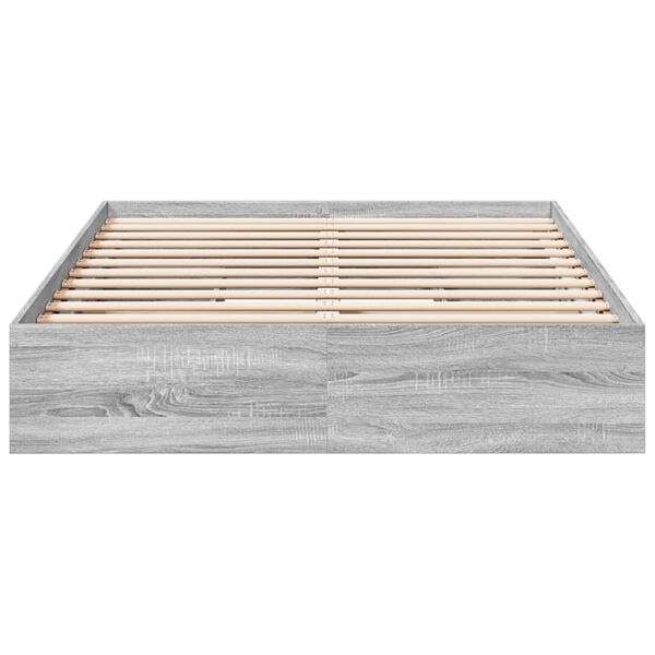 vidaXL Cama con cajones madera ingenier&iacute;a gris Sonoma 120x190 cm