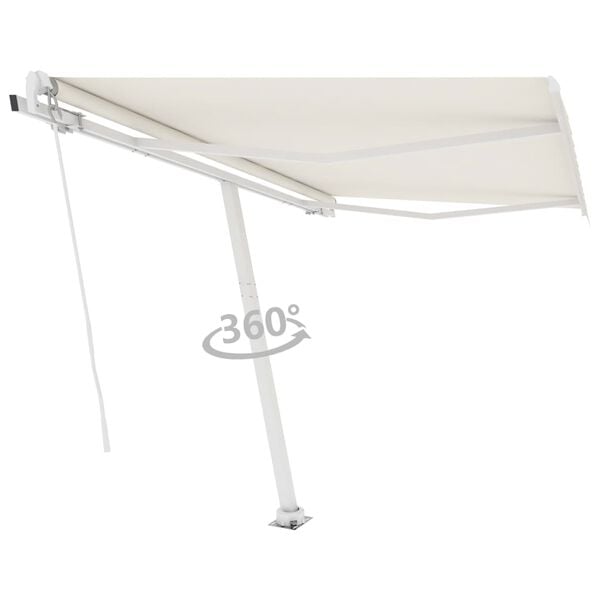 vidaXL Toldo de pie manual retr&aacute;ctil crema 350x250 cm