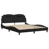 vidaXL Estructura de cama Viana sin colch&oacute;n cuero sint&eacute;tico negro 160x200 cm