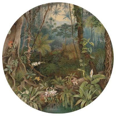 WallArt Círculo de papel pintado In the Jungle 142,5 cm