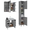 vidaXL Set de muebles de ba&ntilde;o 3 pzas madera contrachapada gris sonoma