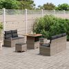 vidaXL Conjunto de sof&aacute;s de jard&iacute;n 8 pcs Gris rat&aacute;n sint&eacute;tico