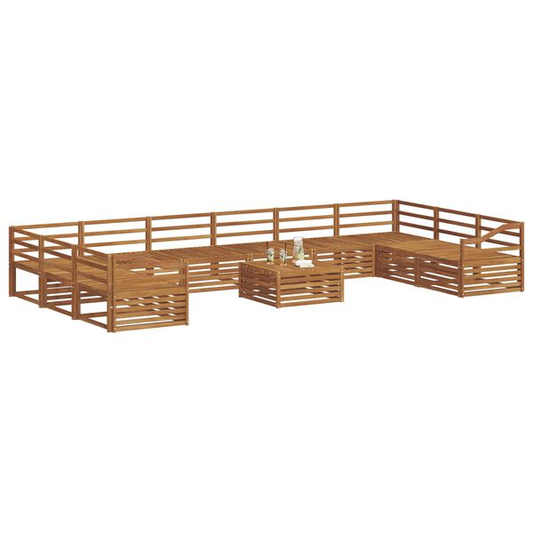 vidaXL Juegos de sof&aacute;s 11 pcs Natural Madera de Acacia S&oacute;lida