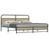 vidaXL Estructura de cama sin colch&oacute;n metal roble ahumado 200x200 cm