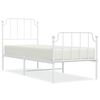 vidaXL Estructura cama sin colch&oacute;n con estribo metal blanco 80x200 cm