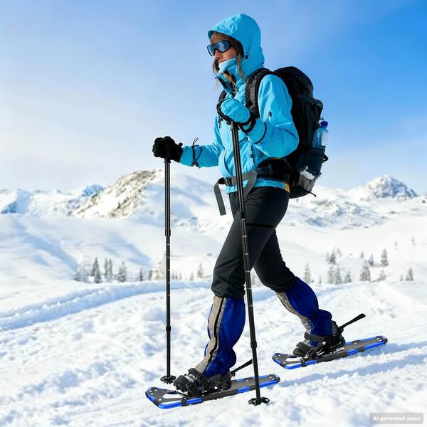 vidaXL Raquetas de Nieve 3 en 1 Azul y Negro 30 pulgadas