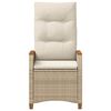 vidaXL Silla de jard&iacute;n reclinable Beige y Crema 64 x 57,5 x 112 cm