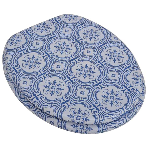 vidaXL Asiento de inodoro WC con tapa de MDF diseño de porcelana