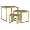 vidaXL Mesa 3 uds. Natural 50,5 x 50 x 46 cm Madera de pino impregnada