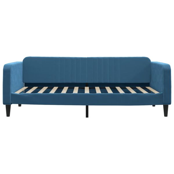 vidaXL Sof&aacute; cama con colch&oacute;n terciopelo azul 100x200 cm