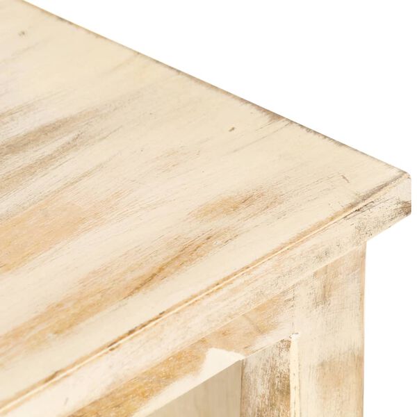 vidaXL Mesa de centro de madera maciza de mango blanco 90x50x40 cm
