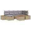 vidaXL Conjunto de sof&aacute; de jard&iacute;n 7 uds. Beige rat&aacute;n sint&eacute;tico
