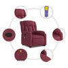 vidaXL Sill&oacute;n reclinable de masaje elevable tela rojo tinto