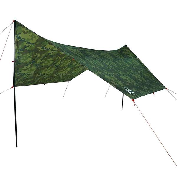 vidaXL Lona de camping impermeable camuflaje 438x376x212 cm