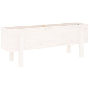 vidaXL Arriate elevado de jard&iacute;n madera maciza pino blanco 101x30x38cm