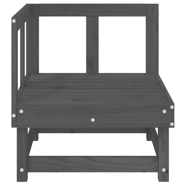 vidaXL Sofás de esquina de jardín 2 uds madera maciza de pino gris