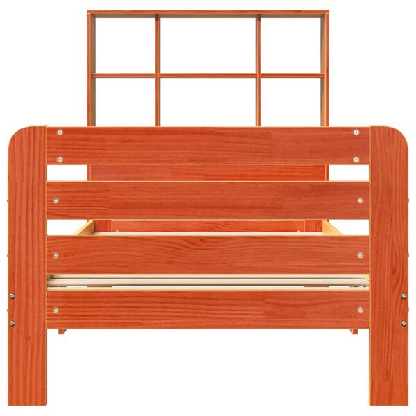 vidaXL Estructura de cama sin colch&oacute;n madera maciza marr&oacute;n 90x190 cm