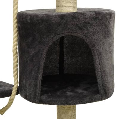 vidaXL Rascador para gatos con postes de sisal gris oscuro 120 cm