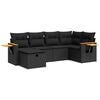 vidaXL Set de sof&aacute;s de jard&iacute;n 6 piezas y cojines rat&aacute;n sint&eacute;tico negro