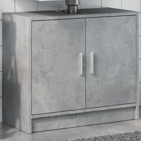 vidaXL Armario de lavabo madera ingenier&iacute;a gris hormig&oacute;n 63x29x55 cm