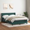 vidaXL Cama box spring con colch&oacute;n terciopelo verde oscuro 140x220 cm
