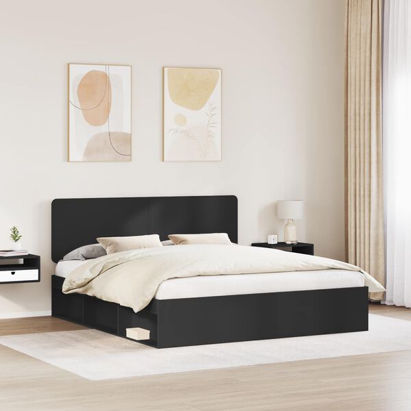 vidaXL Estructura de cama Negro 180 x 200 cm Madera de pino macizo