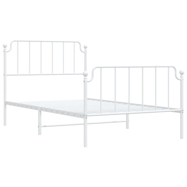 vidaXL Estructura cama sin colch&oacute;n con estribo metal blanco 107x203 cm