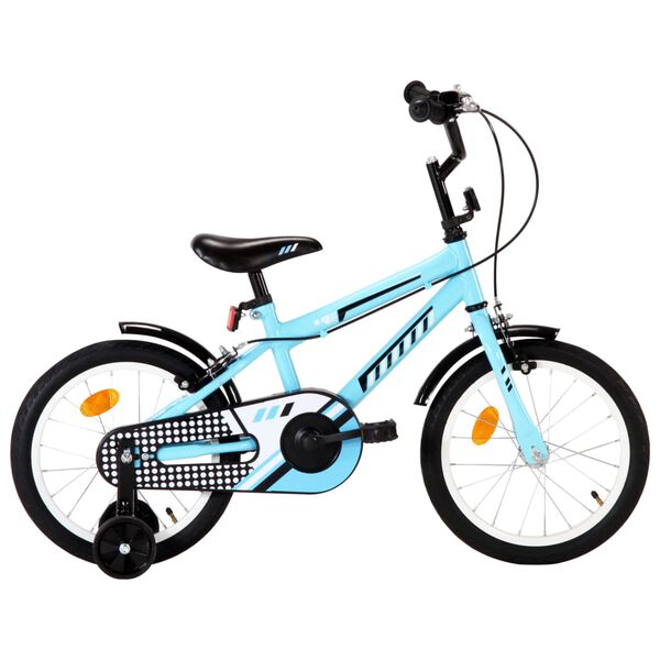 vidaXL Bicicleta para ni&ntilde;os 16 pulgadas negro y azul