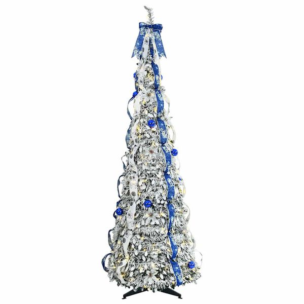 vidaXL Árbol de Navidad artificial con 200 LED con soporte 210 cm PVC