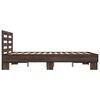 vidaXL Estructura cama madera ingeniería metal marrón roble 135x190 cm