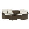vidaXL Juego de Sof&aacute; 6 uds. 4 plaza Marr&oacute;n y Crema Blanca
