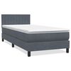 vidaXL Cama box spring con colch&oacute;n y LED terciopelo gris oscuro 80x220 cm
