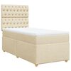 vidaXL Cama box spring con colch&oacute;n tela color crema 80x200 cm
