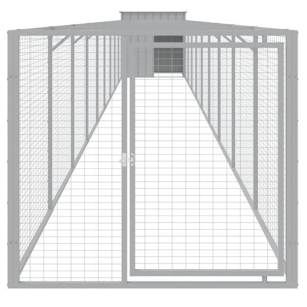 vidaXL Caseta perro corral acero galvanizado gris claro 110x1017x110cm