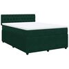 vidaXL Cama box spring con colch&oacute;n terciopelo verde oscuro 140x190 cm