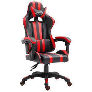 vidaXL Silla de gaming de cuero sint&eacute;tico rojo