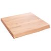 vidaXL Encimera ba&ntilde;o madera maciza tratada marr&oacute;n claro 40x40x(2-4) cm