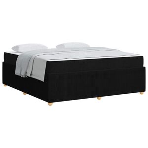 vidaXL Estructura de cama con colch&oacute;n Negro 180 x 200 cm tela