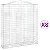 vidaXL Cestas de gaviones 8 uds forma de arco hierro 200x50x220/240 cm
