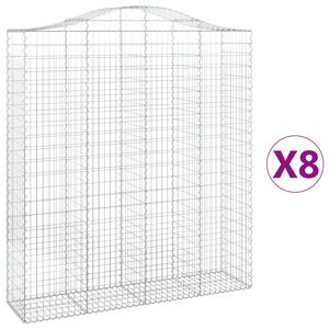 vidaXL Cestas de gaviones 8 uds forma de arco hierro 200x50x220/240 cm