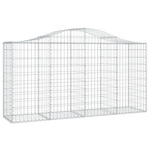 vidaXL Cesta gaviones forma arco hierro galvanizado 200x50x100/120 cm