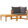 vidaXL Set muebles de jardín 2 pzas cojines gris oscuro madera acacia